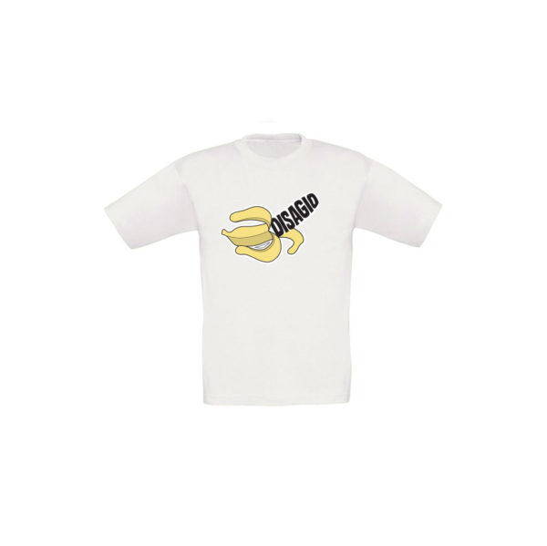 t-shirt bimbo bianca banana disagio