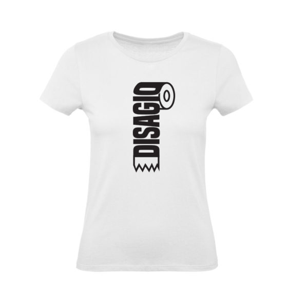 t-shirt donna bianca rotolo disagio