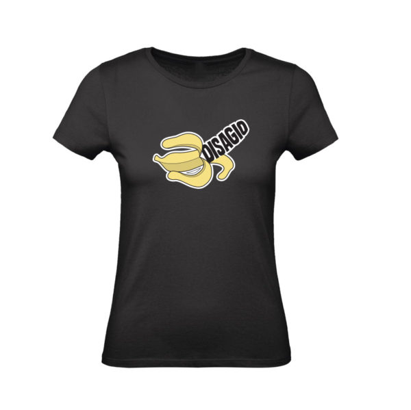 t-shirt donna nera banana disagio