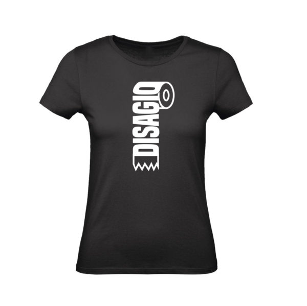 t-shirt donna nera rotolo disagio