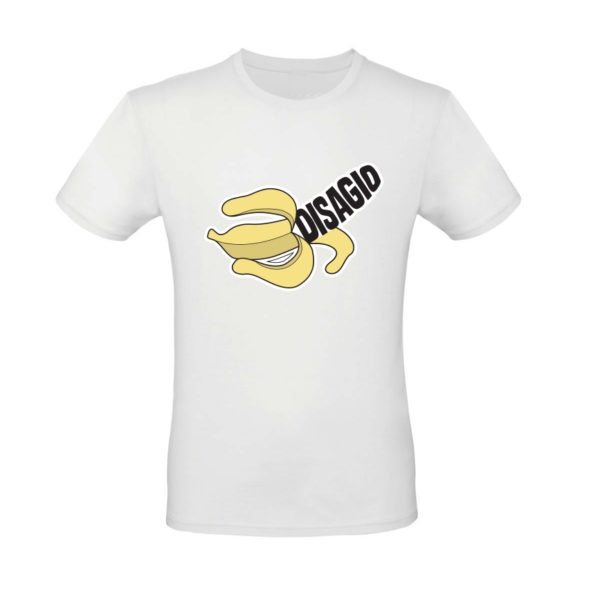 t-shirt uomo bianca banana disagio