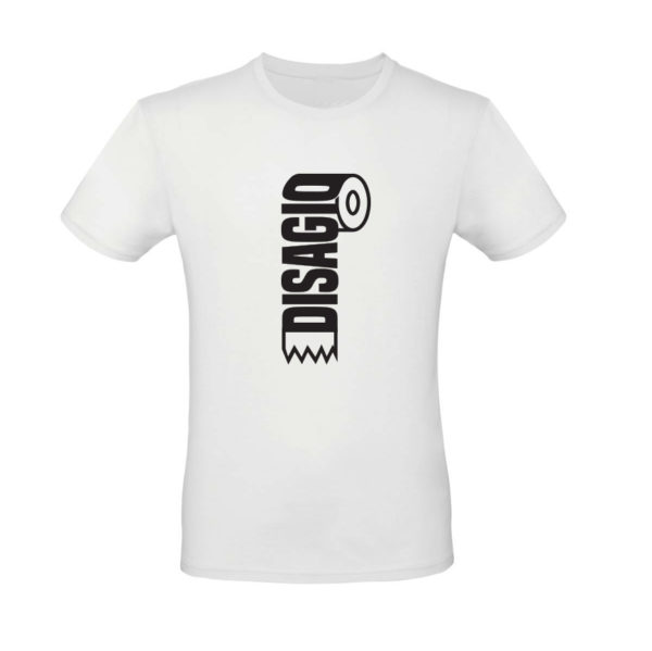 t-shirt uomo bianca rotolo disagio