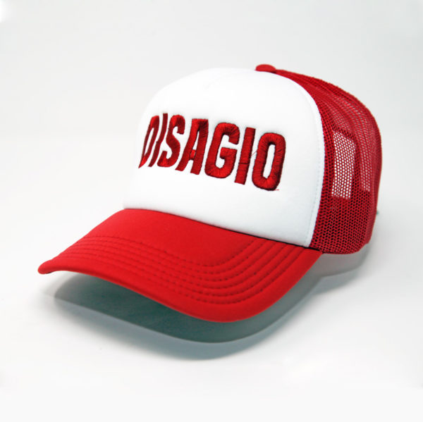 cappello baseball mesh rosso fronte disagio