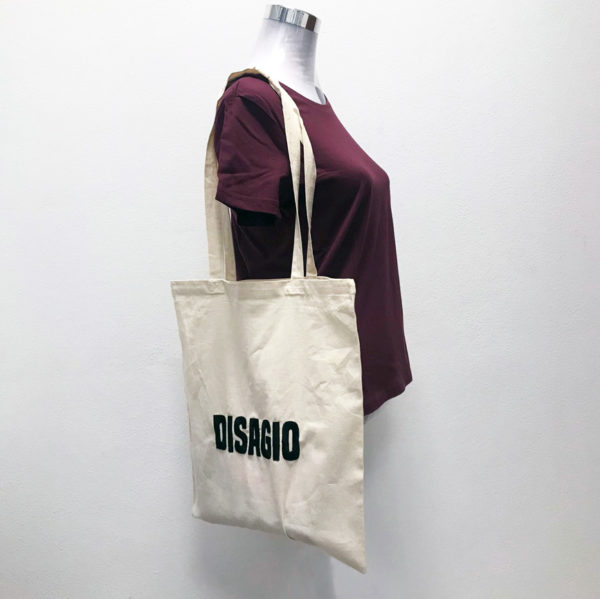 Shopper scritta disagio ricamo