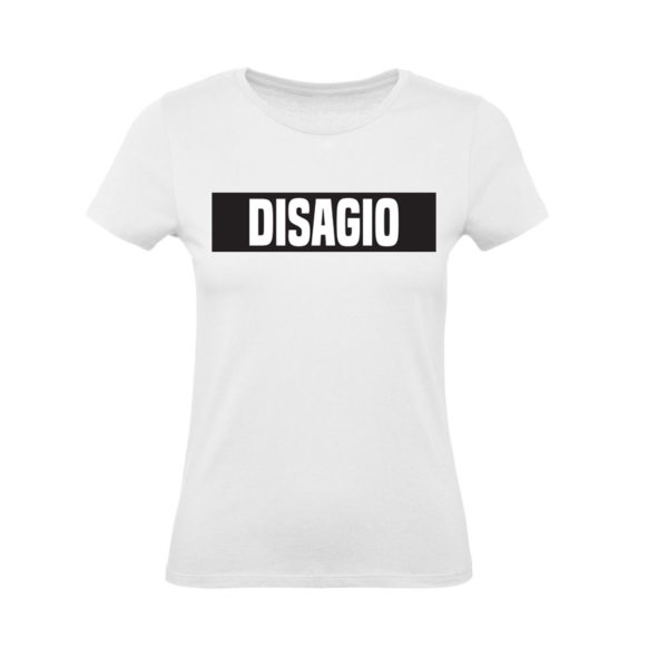 t-shirt disagio negativo donna bianco